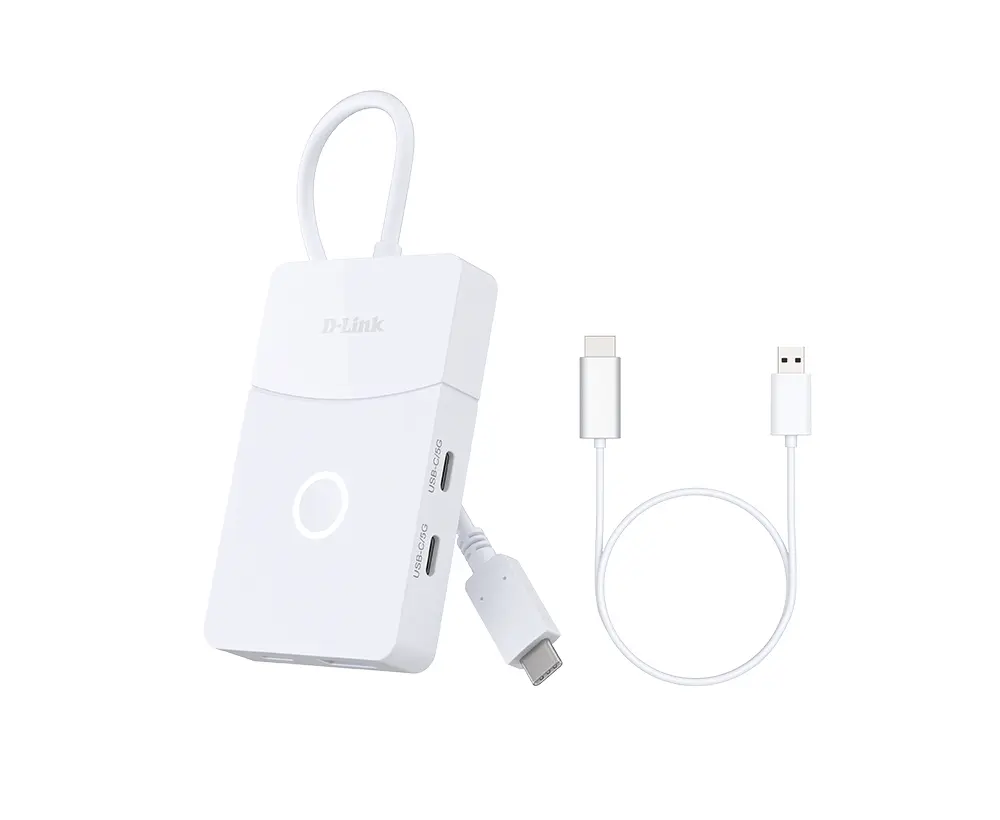 HUB extern D-LINK conectare PC USB Type-C, porturi: 1 x HDMI 1.2 wireless pana la 30m, 1 x USB 3.0 Type-A, 2 x USB 3.0 Type-C, 1 x wired HDMI 2.0 4K/60Hz, „DUP-501” (timbru verde 0.8 lei)