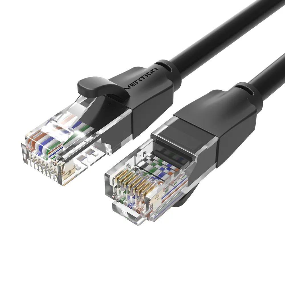 Patch cord UTP Vention, Cat. 6, RJ-45 (T) la RJ-45 (T), 10m, AWG 26, 1000Mbps, negru, „IBEBL” (timbru verde 0.08 lei) – 6922794743540
