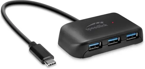 HUB SPEEDLINK SNAPPY EVO 4 PORTS TYPE-C TO USB BK „SL-140203-BK” (timbru verde 0.18 lei)