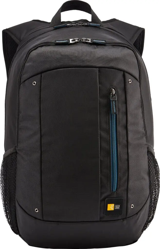 RUCSAC CASE LOGIC, pt. notebook de max. 15.6 inch, 2 compartimente, buzunar frontal | buzunar lateral x 2, waterproof, poliester, negru, „WMBP-115 BLACK 4PK”- 532330