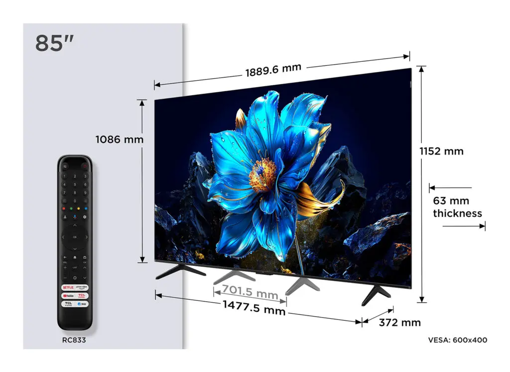 Televizor TCL 85P7K QLED 4K 85 inch