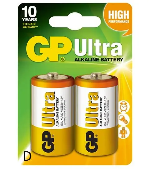 Baterie GP Batteries, Ultra Alcalina D (LR20) 1.5V alcalina, blister 2 buc. „GP13AU-2UE2” „GPPCA13AU005” (timbru verde 0.16 lei)