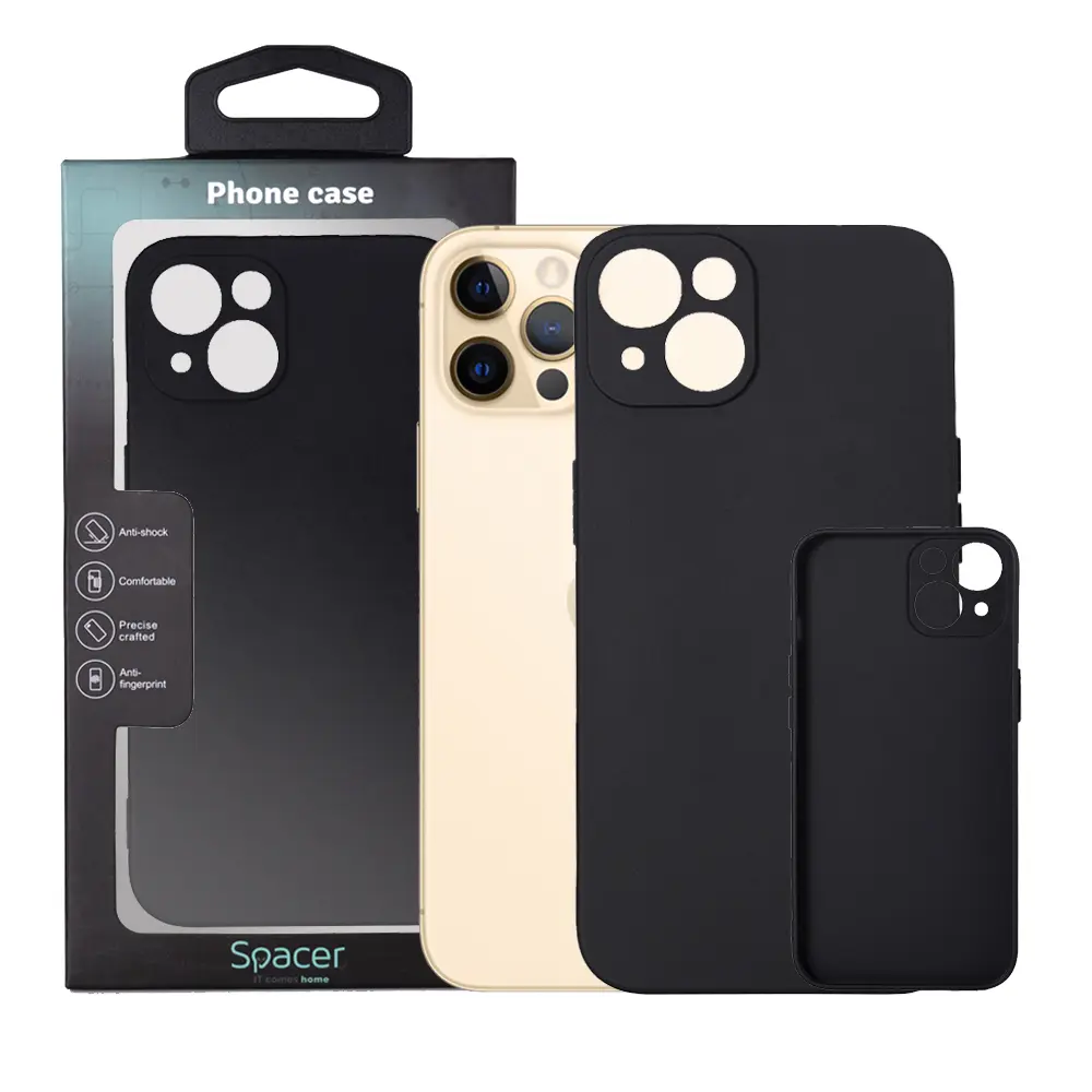 Husă iPhone 13 Spacer TPU negru SPPC-AP-IP13-TPU