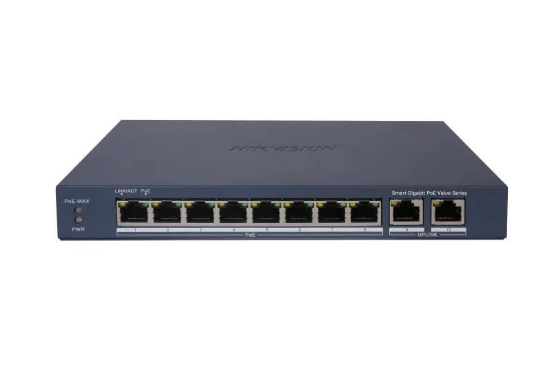 SWITCH GIGABIT 8PORTURI 8XPOE „DS-3E1510P-EI/M” (timbru verde 2 lei)
