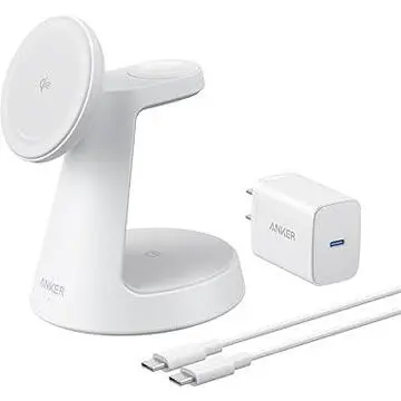 Stand încărcare Anker MagGo 3-in-1 alb