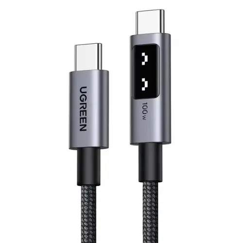 CABLU alimentare si date Ugreen, „L509”, Fast Charging Data Cable pt. smartphone, USB Type-C la USB Type-C 100W/5A, 0.5m, braided, gri „45612” (timbru verde 0.08 lei) – 6941876246120