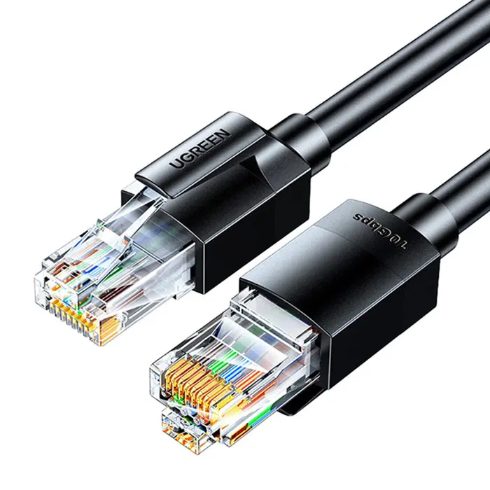 PATCH CORD UTP Ugreen Cat6A, „NW315” cablu shielded rotund, viteza maxima 10 Gbps, braided, 15m, negru „55163” (timbru verde 0.18 lei) – 6957303884254