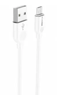 Cablu Blue Power USB-A microUSB 2m 18W alb