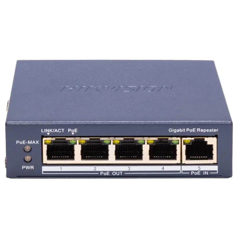 REPETOR 4 GIGABIT POE PORTS „DS-3E0505P-E/R” (timbru verde 2 lei)