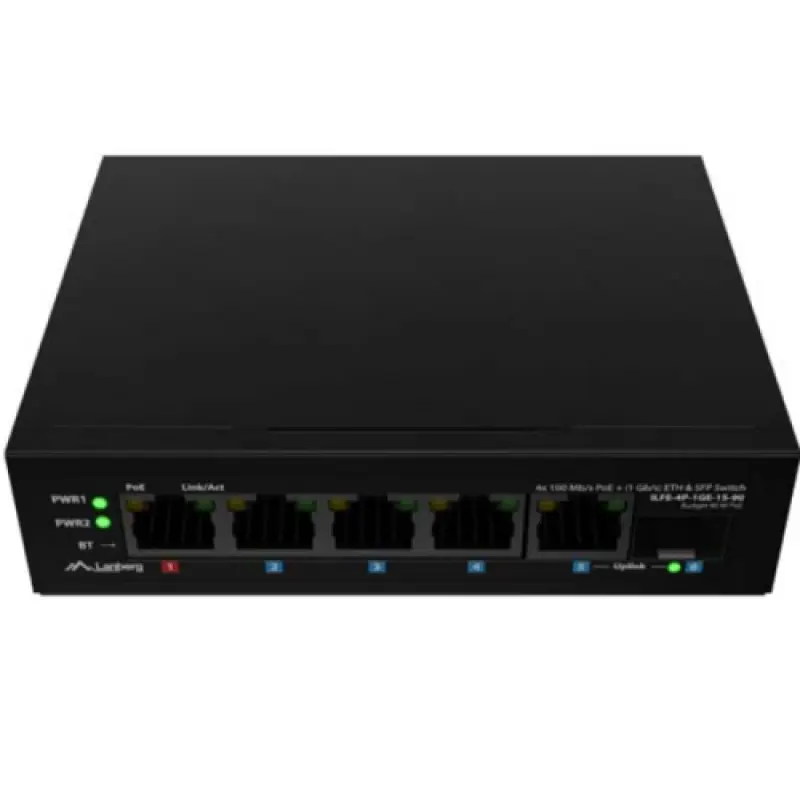 Switch PoE Lanberg ILFE-4P-1GE-1S-90 DIN