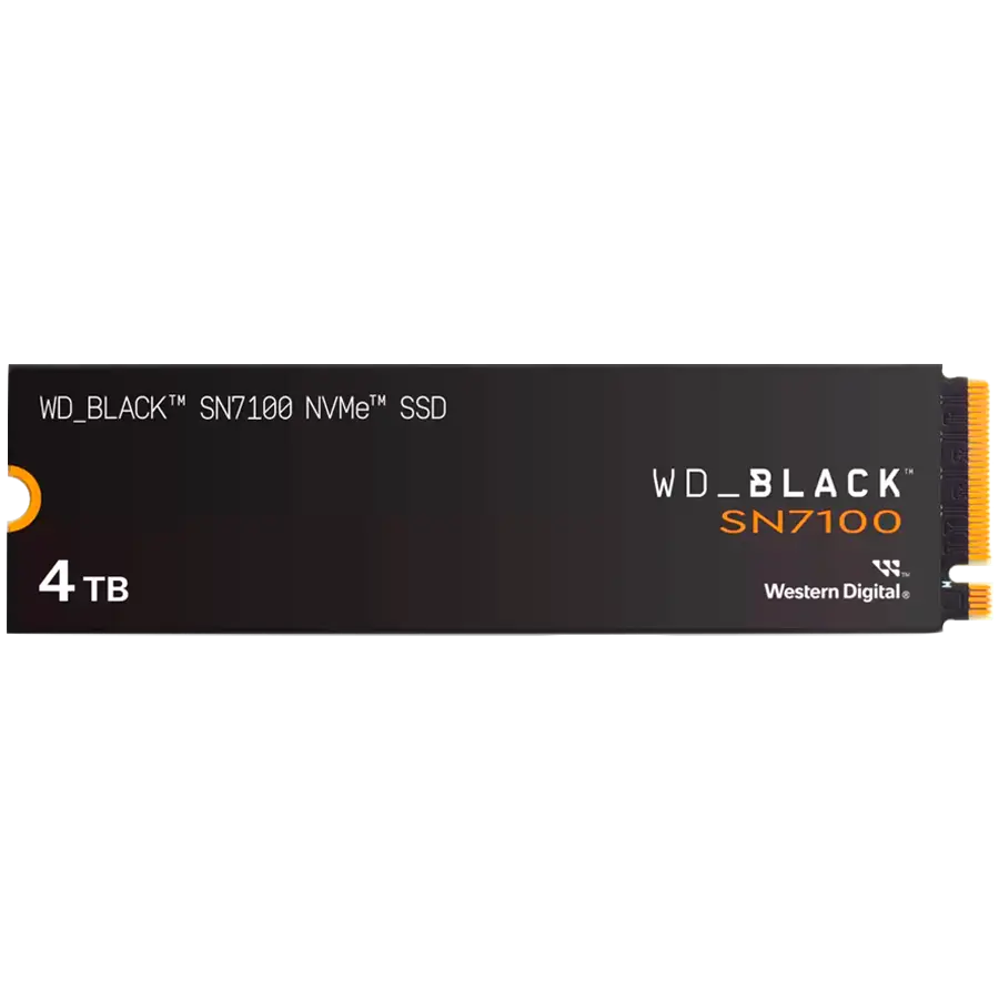 SSD WD Black SN7100 4TB M.2 2280 PCIe Gen4 x4 NVMe, Read/Write: 7000/6700 MBps, IOPS 900K/1350K, TBW: 2400 „WDS400T4X0E-00CJA0”