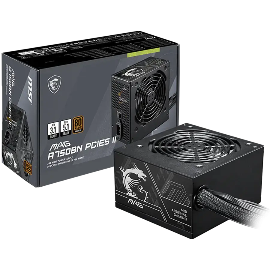 sursă PC MSI MAG A750BN PCIE5 II 750W