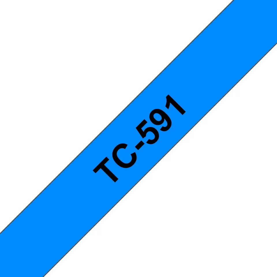 Banda laminata Brother TC591 9mm albastru negru pe albastru