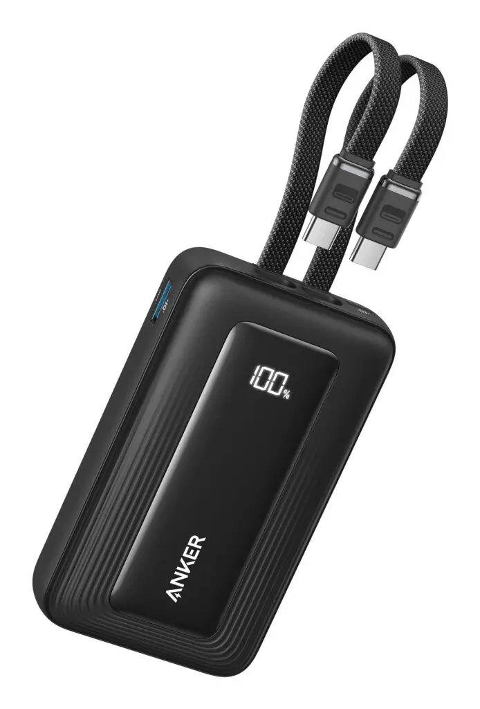 Power bank Anker Zolo 20000 mAh 45W cu cabluri USB-C integrate