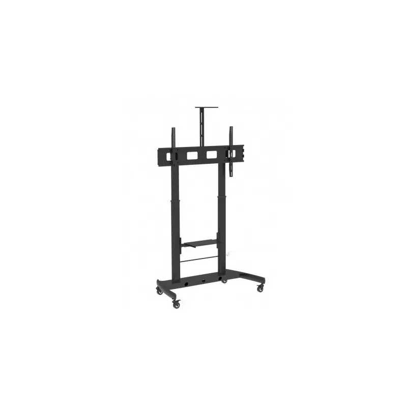 Stand TV mobil pe roti, 52-110 inch, 2 rafturi suport multimedia, TECHLY, negru, ICA-TR45 „ICA-TR45”
