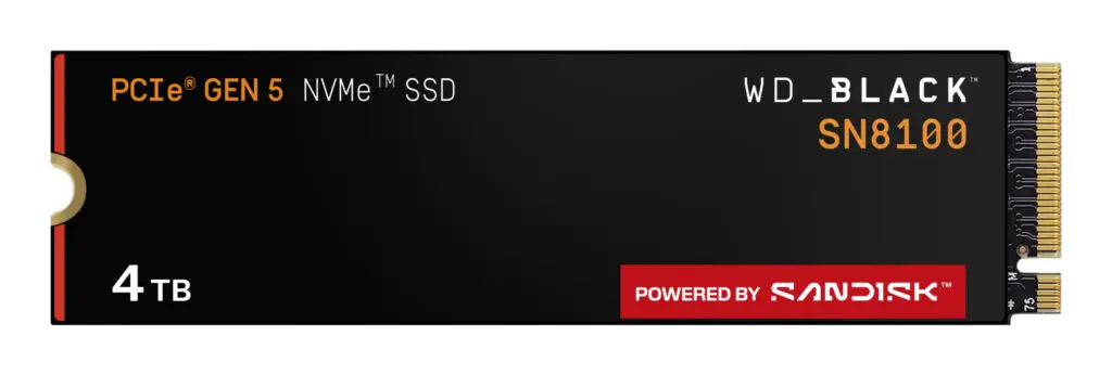 SSD WD Black SN8100 4TB M 2 PCIe Gen5 WDS400T1X0M-00CMT0