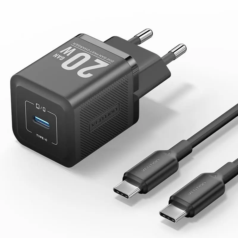 Încărcător Vention 20W PD TZ-FEPB0-EU-01 cu cablu USB-C 1 m