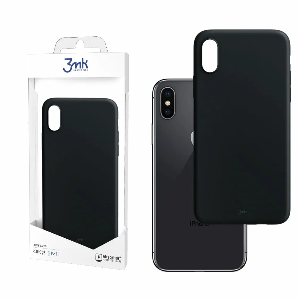 Husa de protectie 3mk Matt Case pentru iPhone X/XS, Neagra „5903108232036”