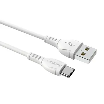 Cablu Borofone BX51 USB‑A la USB‑C 3A 1m Alb