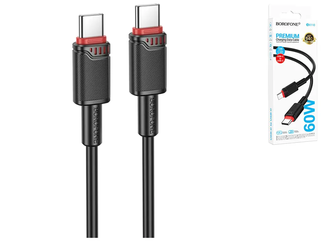 Cablu Borofone BX110 USB-C 60W 1m negru