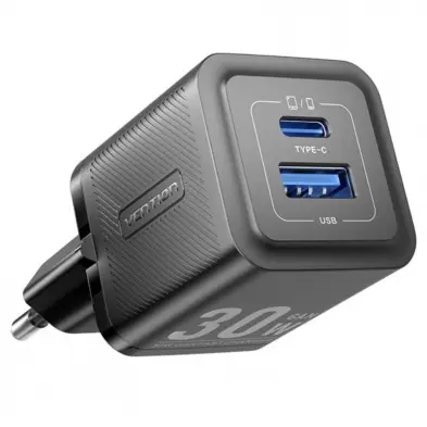 Încărcător rețea Vention 30W GaN FEQB0-EU USB-C și USB-A