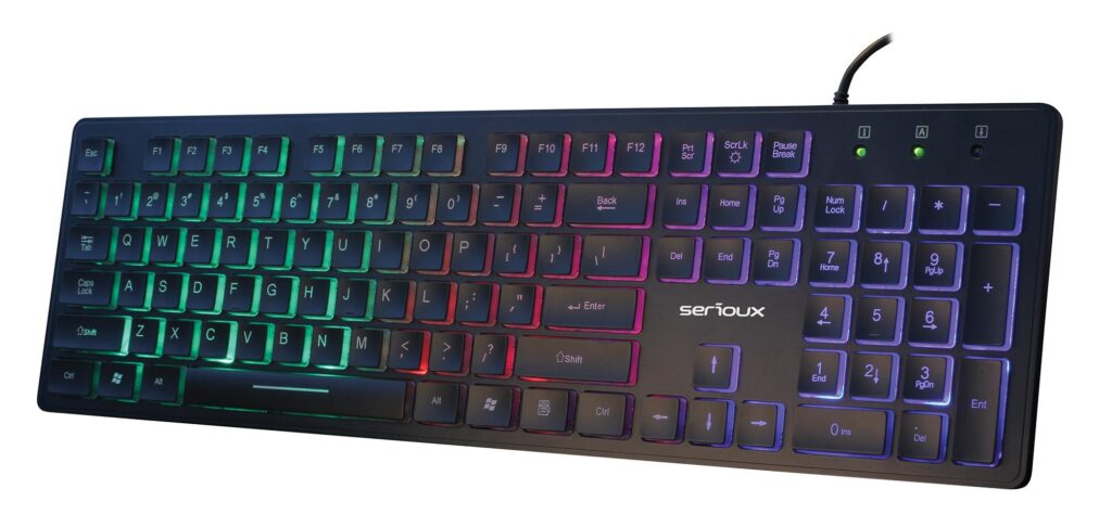 Tastatura Serioux 9500i, Iluminata, USB, Negru
