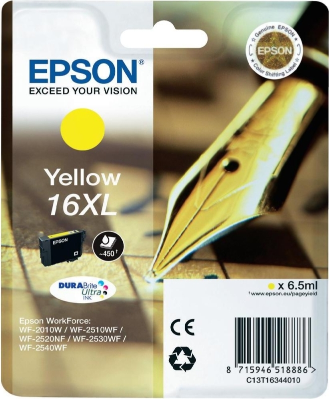 Cartus Epson T1634, galben, 6,5 ml, 16XL