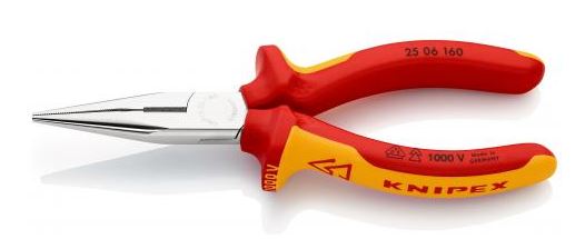 Cleste cu cioc semirotund izolat 1000 V, KNIPEX, 160 mm 2 Cleste cu cioc semirotund izolat 1000 V, KNIPEX, 160 mm - imagine 2