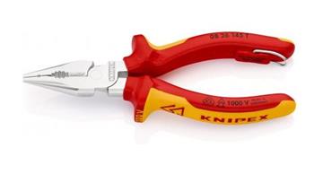 Cleste cu varf lung plat, cu punct de prindere, 1000V, 145mm, Knipex 08 26 145 T