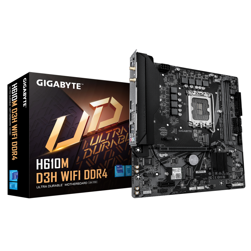 Placa de baza Gigabyte H610M D3H WIFI DDR4, LGA1700, BT, mATX, Negru