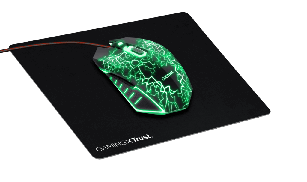 Set mouse/mousepad, Trust, USB, 4000 dpi, Negru