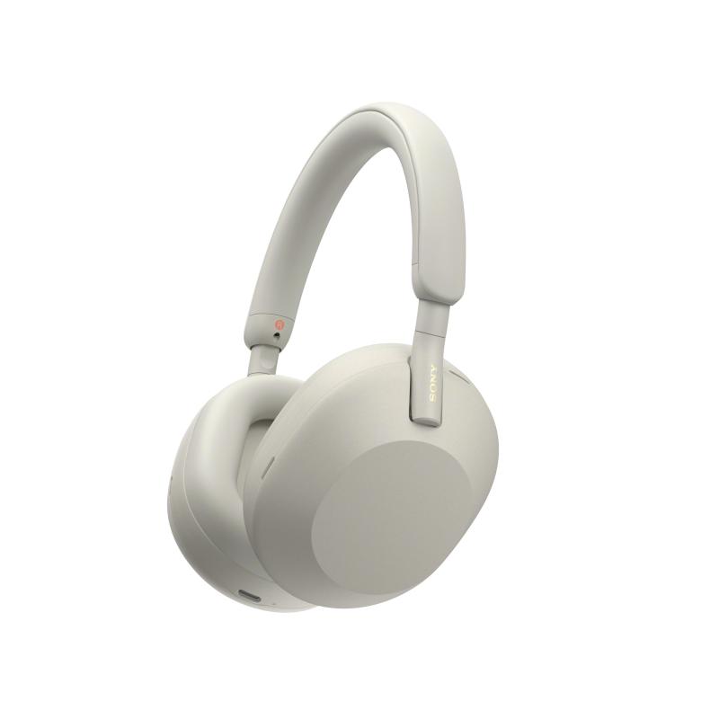 Casti Over the Ear Sony WH-1000XM5S, Wireless, Bluetooth, Noise cancelling, Autonomie baterie 30 ore, Microfon, Alexa si Google Assistant, Argintiu