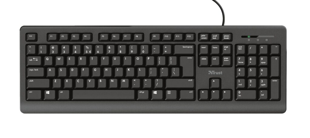 Tastatura cu fir Trust Primo, US Layout, USB, cablu 1,8m Negru