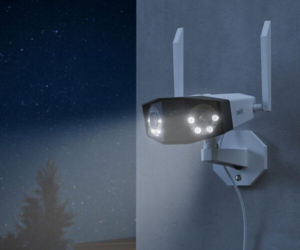 Camera de supraveghere pentru exterior Reolink Duo Series W730, 8MP, 4K, cu unghi ultra-larg, vedere panoramica 180°, detectare persoane/vehicul/animal, Wi-Fi 2.4/5Ghz, IP66