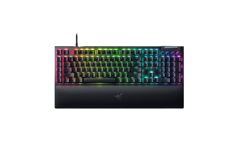 Tastatura mecanica gaming BlackWidow V4 (Yellow Switch), taste ABS, layout US, iluminare RGB, cu 6 butoane customizabile, suport pentru incheietura magnetic, negru