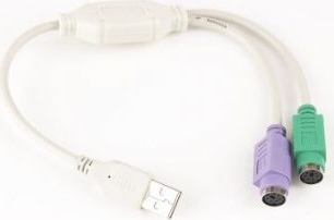 Cablu USB Gembird splitter, USB 2.0 (T) la 2 x PS2 (T), 30cm, Alb, UAPS12
