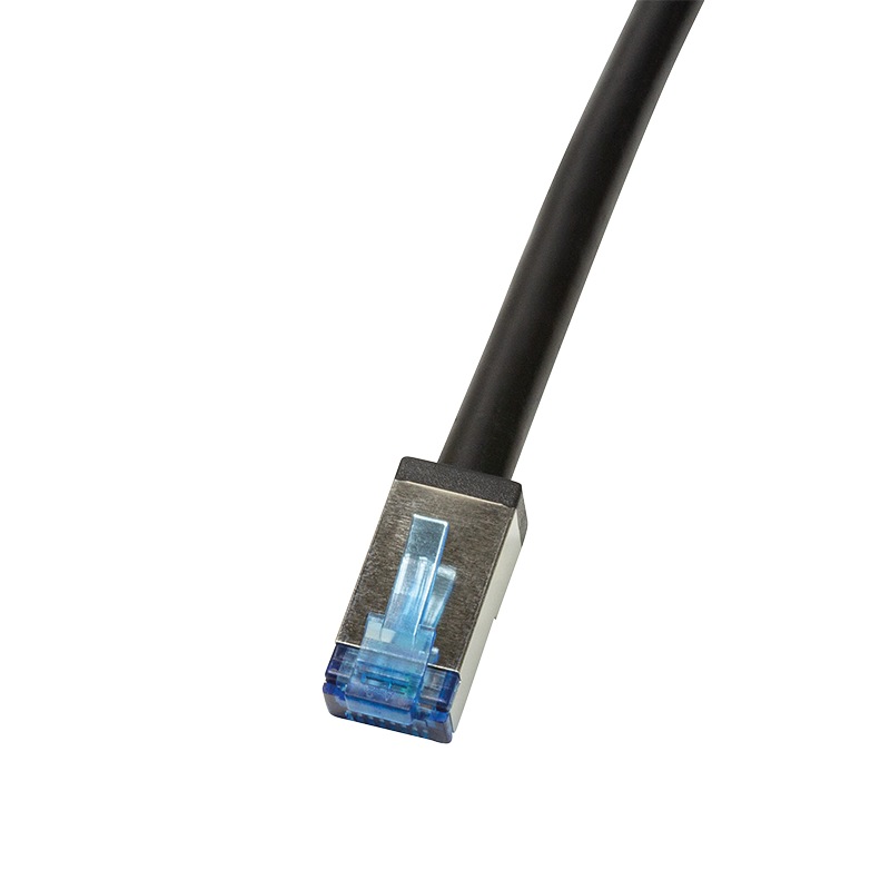 Cablu S/FTP LOGILINK Cat6a, cupru-aluminiu, 2 m, negru, AWG26, dublu ecranat CQ7053S
