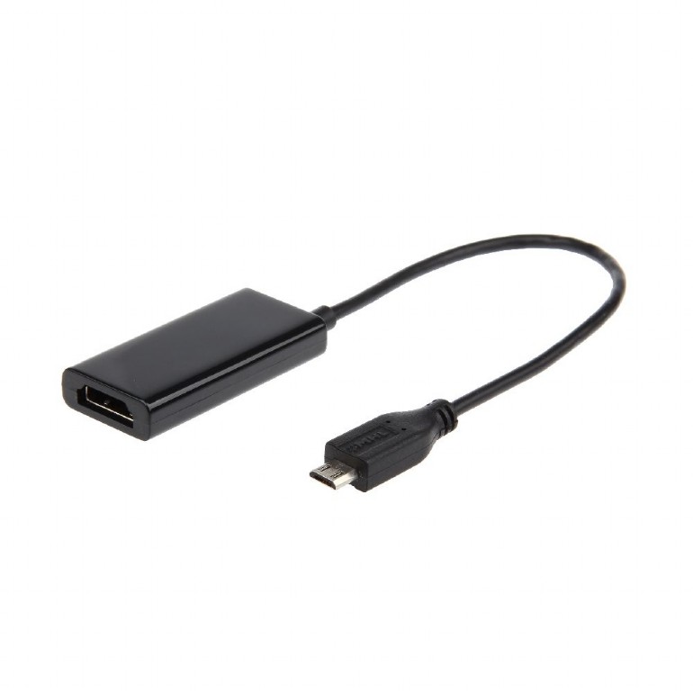 Cablu video Gembird adaptor Micro-USB (T) la HDMI (M), 16cm, rezolutie maxima Full HD la 60Hz, Negru, A-MHL-002