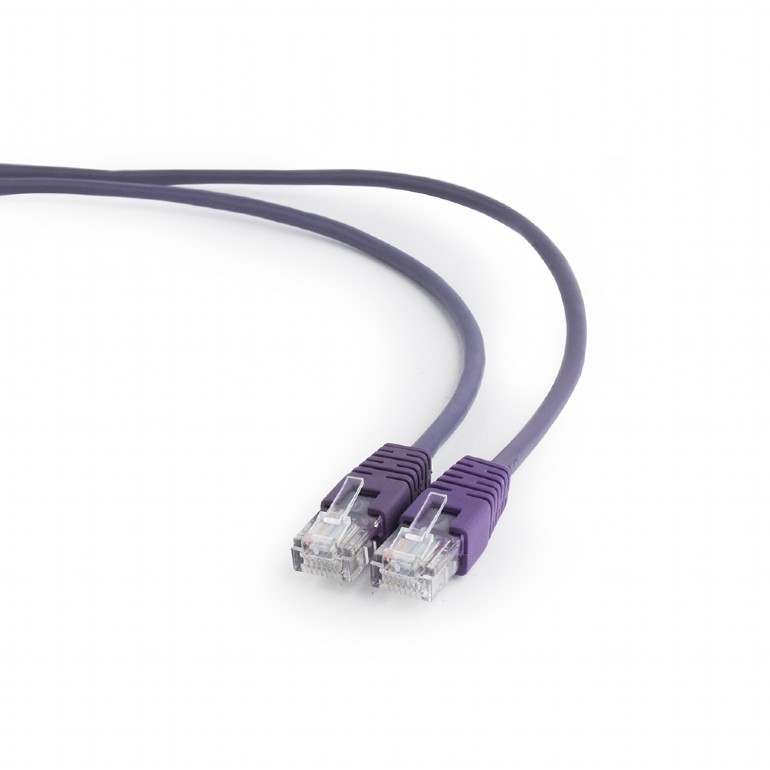 Cablu UTP GEMBIRD Cat5e, cupru-aluminiu, 0.25 m, violet, AWG26, PP12-0.25M/V