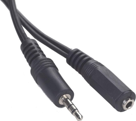 Cablu audio Gembird prelungitor stereo 3.5 mm jack M/T, 5m, conectori auriti, Negru, CCA-421S-5M