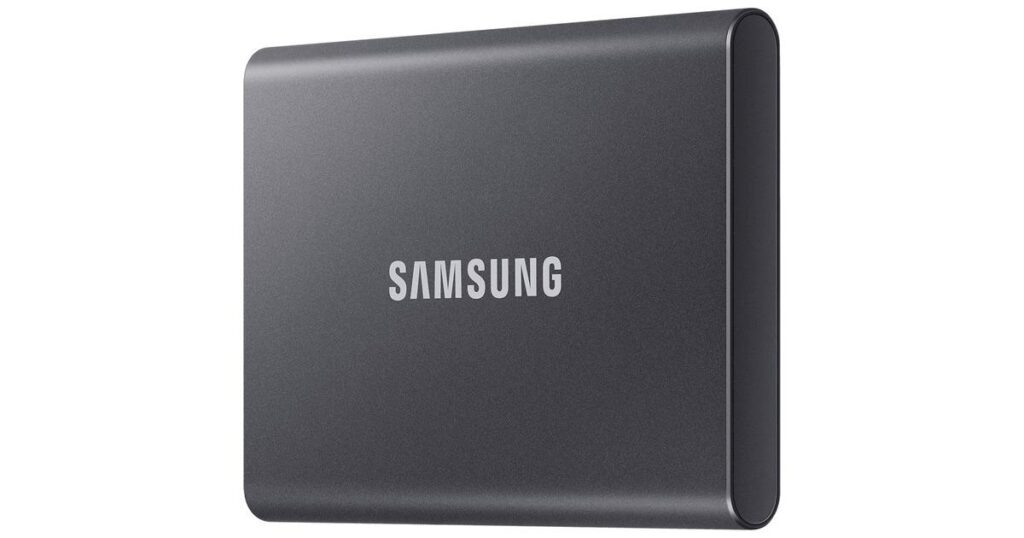 SSD extern Samsung T7 Portabil, 4TB, USB 3.2 Gen 2, Titan Grey