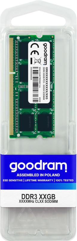 Memorie RAM pentru notebook, GoodRam, DDR3, 1600 MHz, CL 11, 1.35 V, 8 GB
