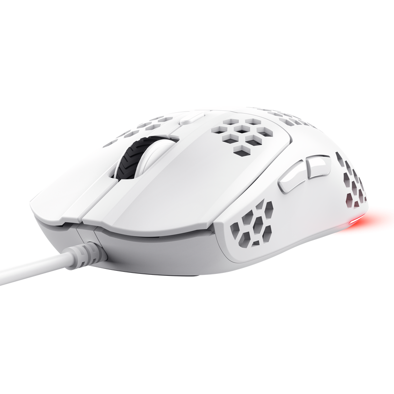 Mouse Gaming Trust GXT928W HELOX, DPI reglabil (200-6400), Iluminare RGB, Alb