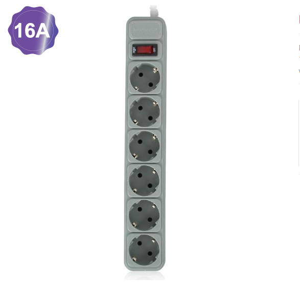 Priza cu protectie - prelungitor 6 prize, 3m, Gembird SPG6-B-10C 2 Priza cu protectie - prelungitor 6 prize, 3m, Gembird SPG6-B-10C - imagine 2