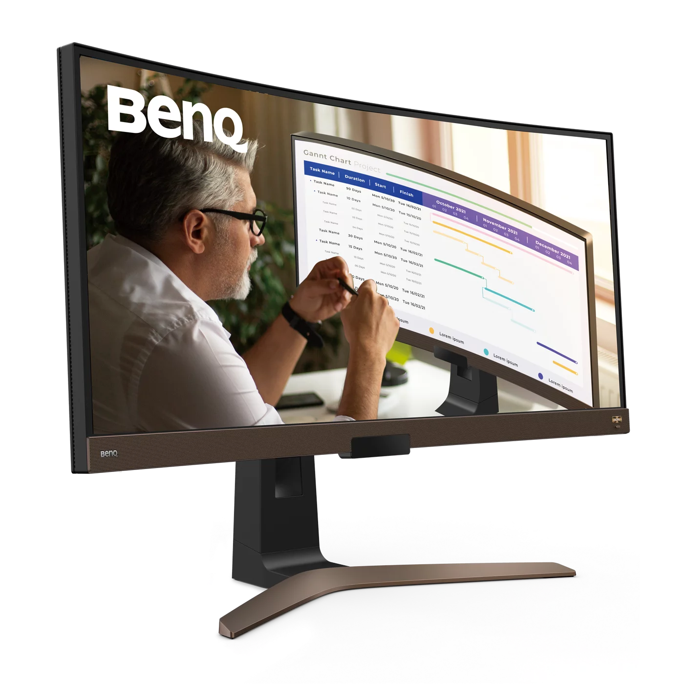 Monitor curbat IPS BenQ EW3880R, 37.5”, WQHD, 21:9, 4 ms, HDR10, USB-C, Negru 3 Monitor curbat IPS BenQ EW3880R, 37.5”, WQHD, 21:9, 4 ms, HDR10, USB-C, Negru - imagine 3
