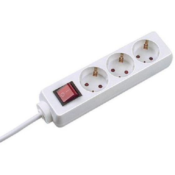 Prelungitor Bachmann SELLY 3842755, cu intrerupator, 3 prize, protectie copii, 16A, H05VV-F 3G1mm2, IP20, cordon 3m, Alb