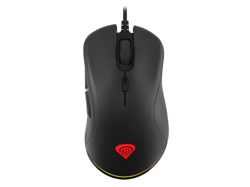 Mouse Gaming cu fir Genesis KRYPTON 200, Silent Click, 6.400 DPI, 1.000Hz, 22G, Software, Macro, Butoane Programabile, RGB LED, Cablu braided 1,8m, 77gr,Negru