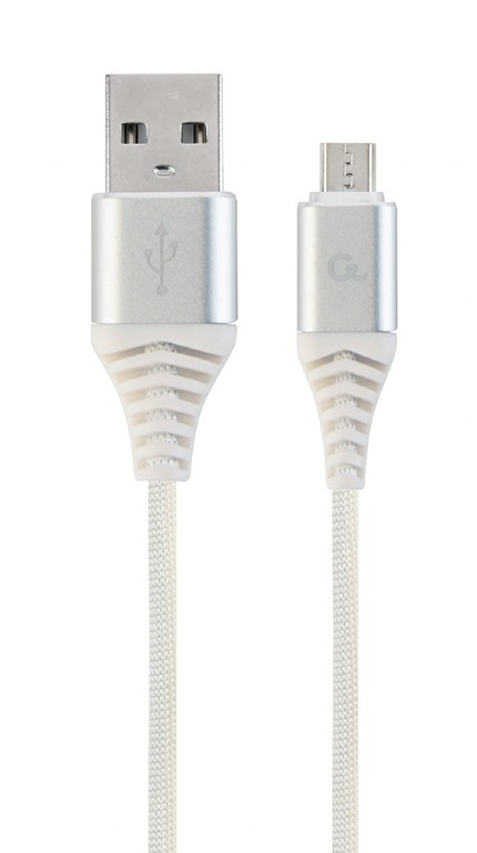 Cablu alimentare si date Gembird, USB 2.0 (T) la Micro-USB 2.0 (T), 1m, Alb, CC-USB2B-AMmBM-1M-BW2