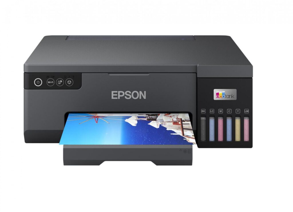 Imprimanta inkjet color foto CISS Epson EcoTank L8050, Wireless, dimensiune A4, 6 culori, viteza max 8ppm alb-negru, 8ppm color, rezolutie 5760x1440dpi