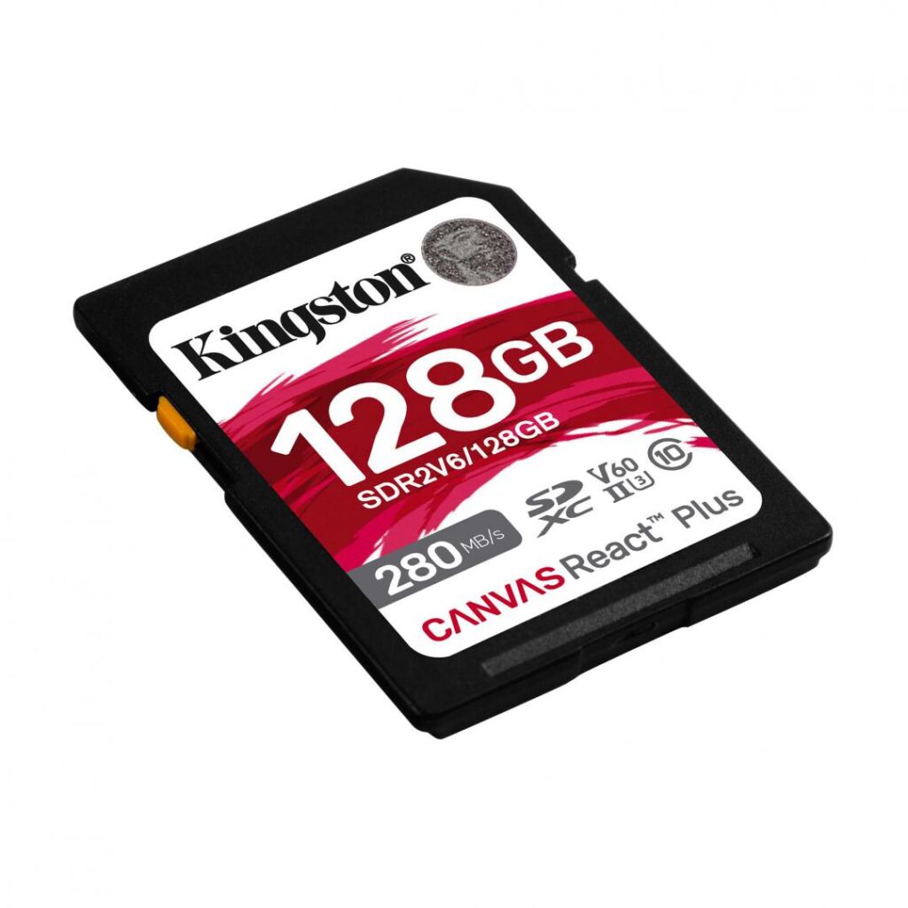 Card de Memorie, SDXC, 128GB – Kingston Canvas React Plus (SDR2V6/128GB) – Black